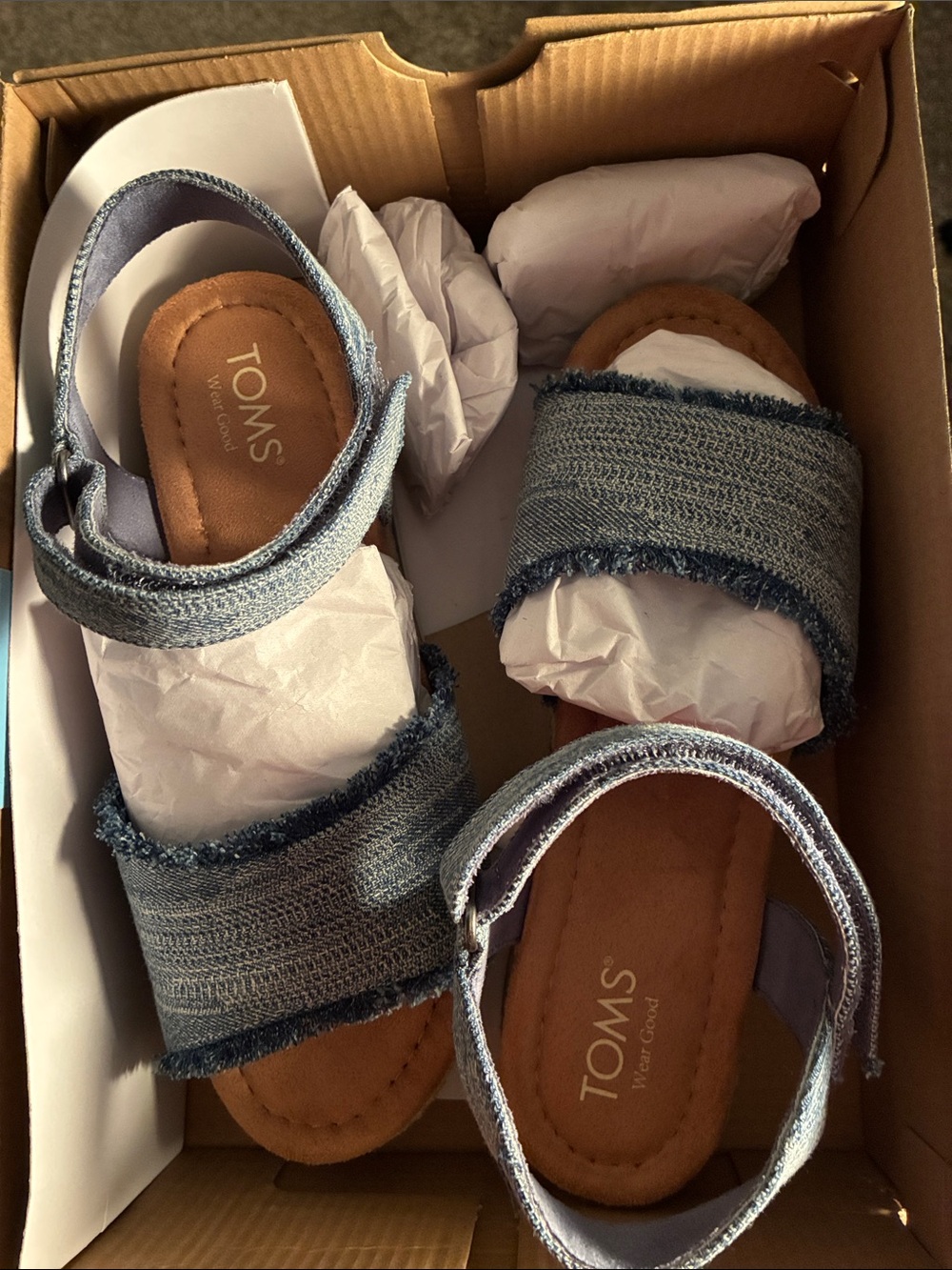 TOMS Diana Sandal Dark Sky Textured Denim - Picture 7 of 8